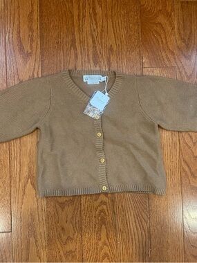 Bonpoint NWT Toddler Knit Cardigan in Camel with Buttons 2T